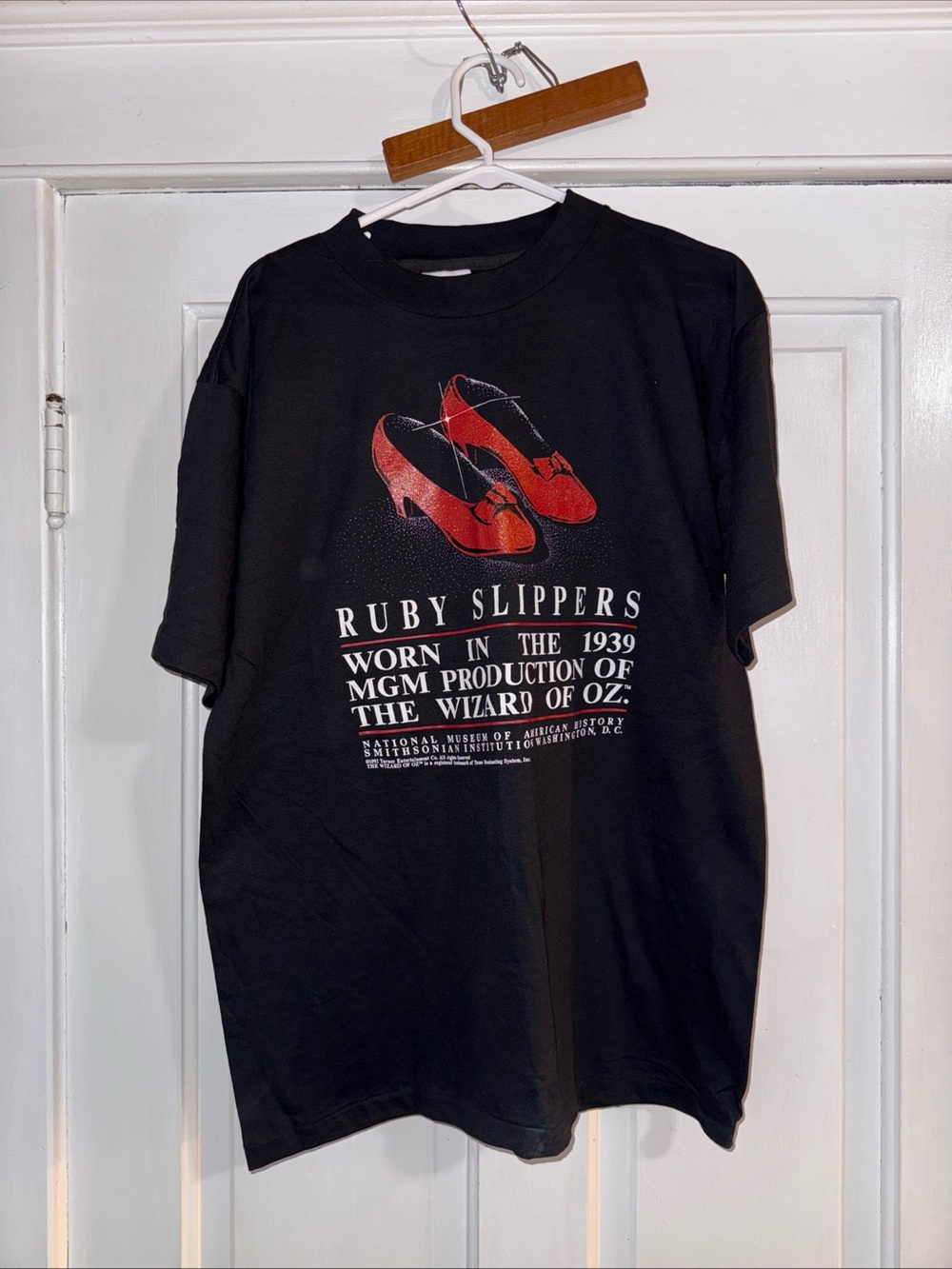Vintage-Inspired Ruby Slippers Graphic Tee - Black wizard of oz